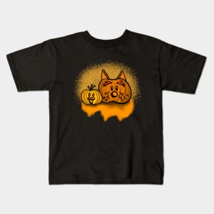 Scottie Dog and Budgie Jack O' Lantern Kids T-Shirt